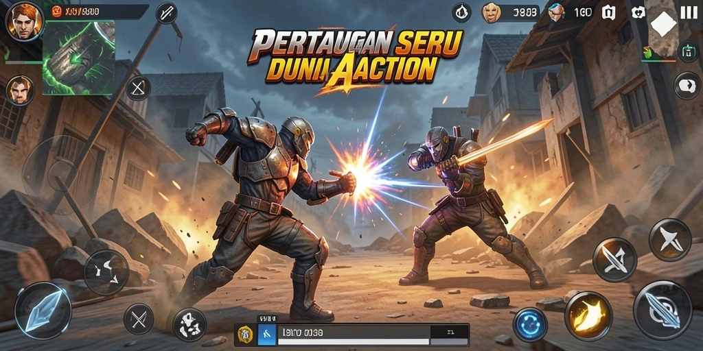 Tangkapan layar dari gameplay intens 8II yang penuh aksi.
