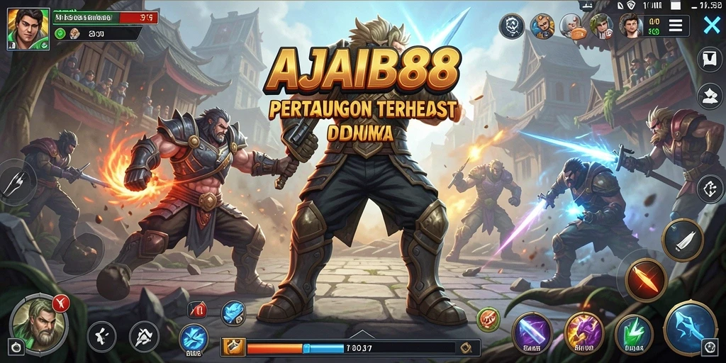 Tampilan gameplay seru dalam AJAIB88 dengan pertarungan karakter yang menarik.