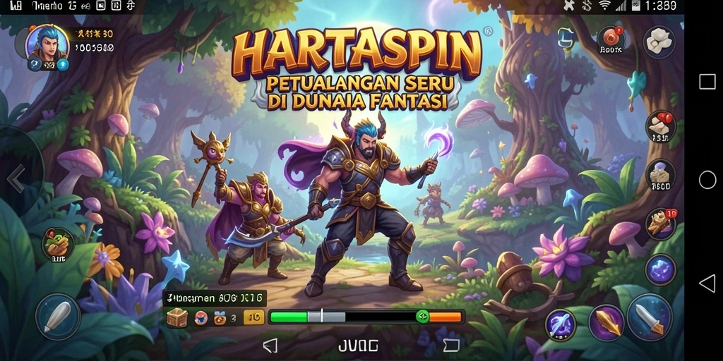 Tampilan gameplay HARTASPIN yang penuh petualangan dan tantangan.