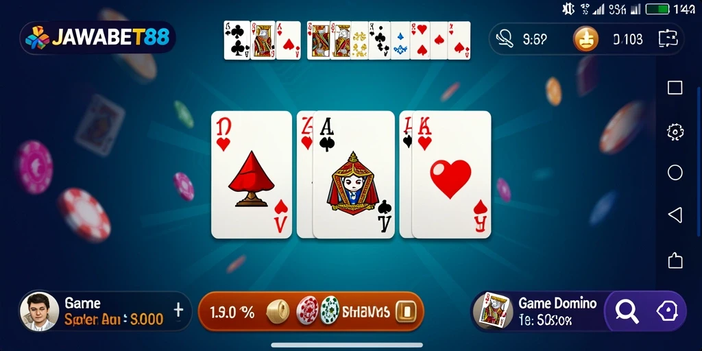 Tampilan utama JAWABET88 dengan gameplay domino yang seru.