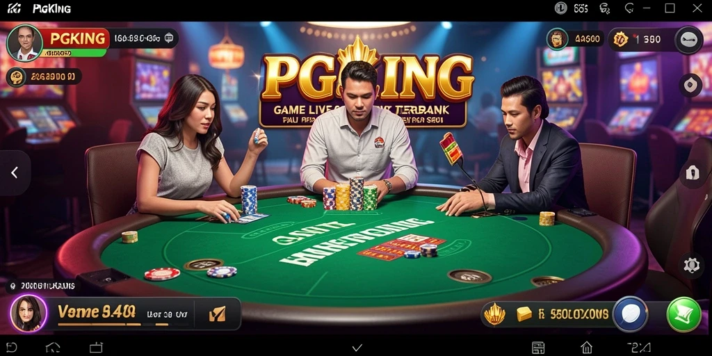 Tampilan gameplay PGKING Live Casino dengan dealer profesional.