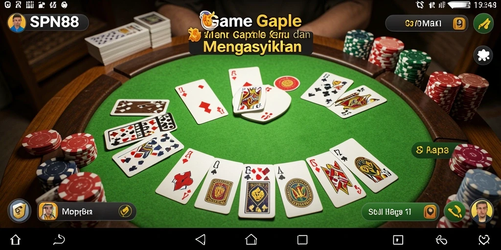 Tangkapan layar gameplay seru di SPN88 yang memamerkan kartu Gaple.