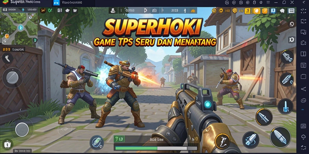 Gameplay mendebarkan dari SUPERHOKI dengan karakter beraksi.