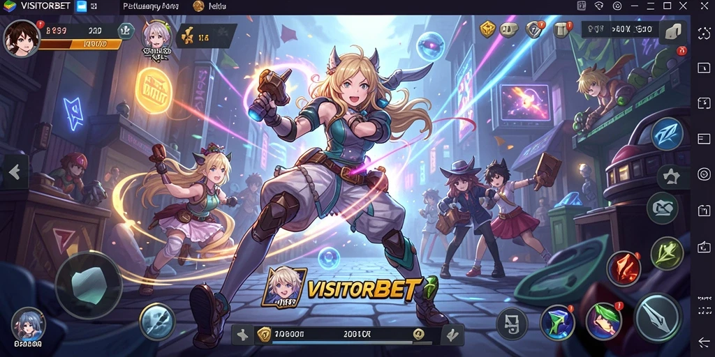 Tampilan gameplay menarik dari VISITORBET yang menampilkan karakter anime.